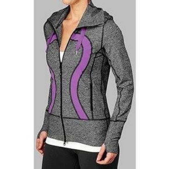 lululemon athletica Tops - Lululemon Gray Purple Stride Jacket Size 8